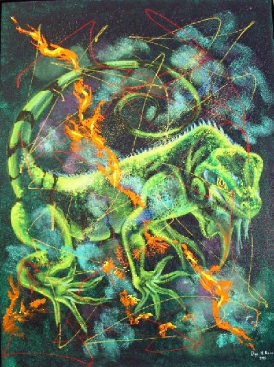Green beauty, 2008, 80x60, acryl p� l�rred, 1800 Dkk (file 003.jpg)  For sale in Gallery Art Danish, K�benhavn