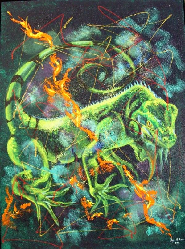 Green beauty, 2008, 80x60, acryl på lærred, 1800 Dkk (file 003.jpg) For sale in Gallery Art Danish, København