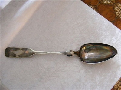 Silver soup spoon from 1857 speech, graveret HNM / HMK