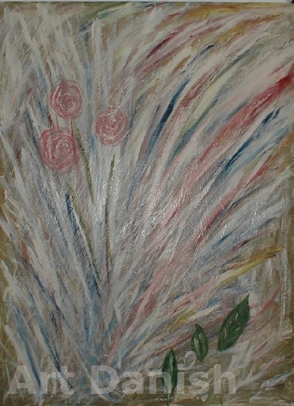 Lotte Boye Hjort Love for roses acrylic painting