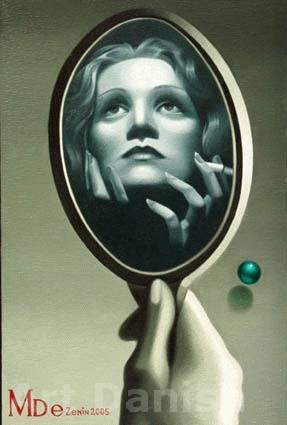 The magnificent Marlene Dietrich Oil on canvas by Artist Eugene Zenin