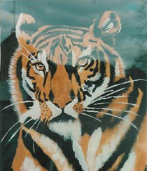 SOLGT Tiger Mor Malet af Kunstmaler Inge Marie Jensen