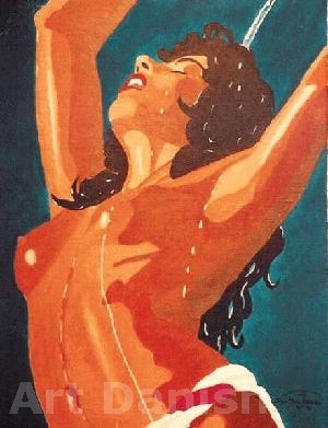 Badepige acryl painting