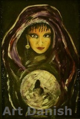 spåkone clairvoyant klarsyn spå oilpainting