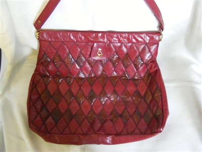 0405 Antik Håndtaske elegant rot lædertaske