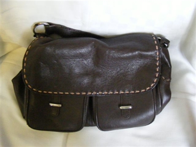 0406 Håndtaske elegant brun laedertaske
