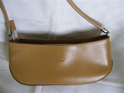 0410 Håndtaske elegant brun lædertaske