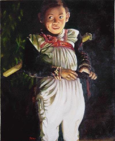 6202 Balinese Boy Dancer   by artist Farida  Holland, selling by Art Danish Inge Marie Jensen