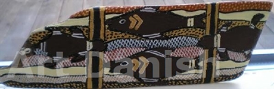 1-aboriginalmalerie ”FISH” Acryl på drivtømmer, 8x25 cm