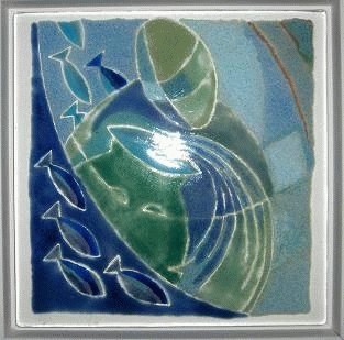 Glaskunstner June Jeng    Maleri – Havets goder